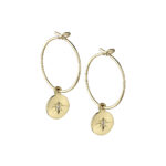 boucles créoles minis petite pastille étoile polaire avec oxyde de zirconium