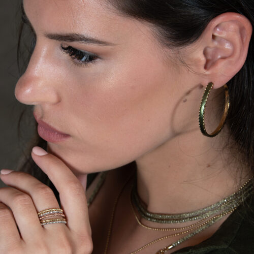 Boucles Créoles Cuir métallisé