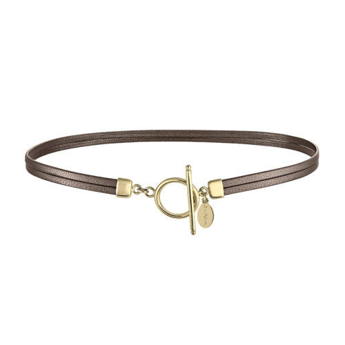 Collier Allure Mini cuir Or