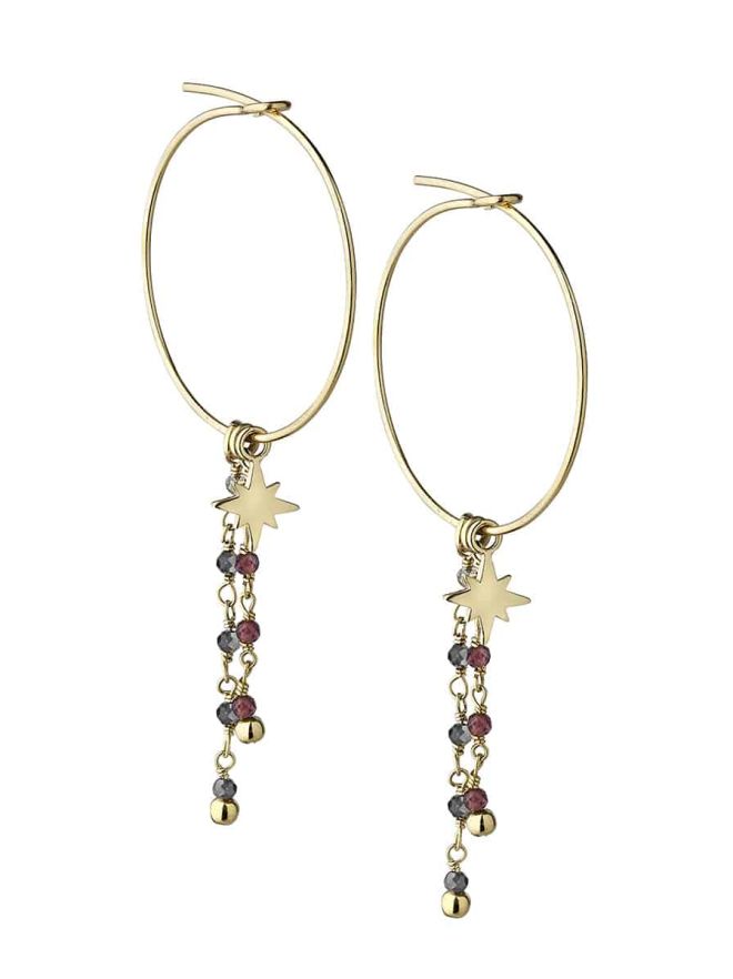 boucles d'oreilles créole et pierres fines
